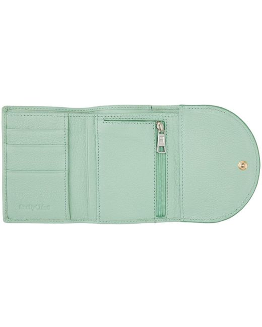 See By Chloé Green Blue Hana Compact Wallet