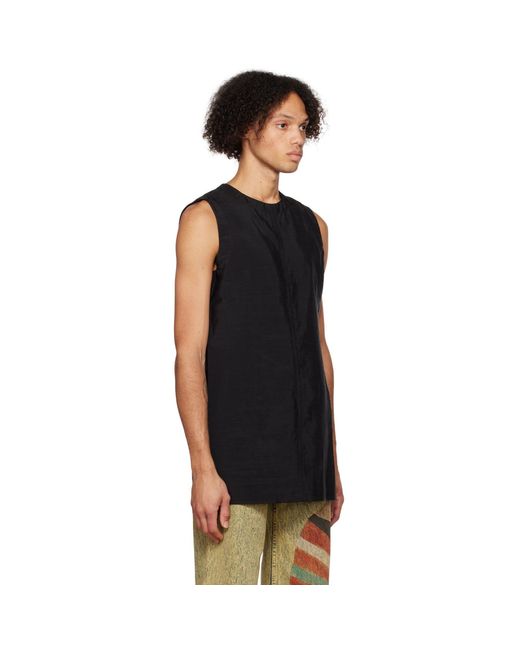 Eckhaus Latta Black Crewneck Tank Top for men