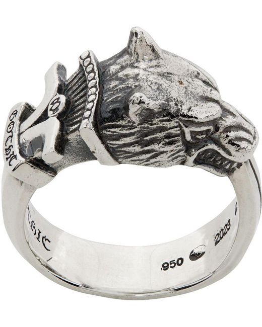 Yohji Yamamoto Metallic Silver Wolf dagger Ring for men