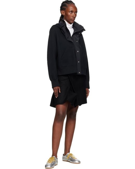 Sacai ブラック Sponge Sweat X Grosgrain フーディ Black