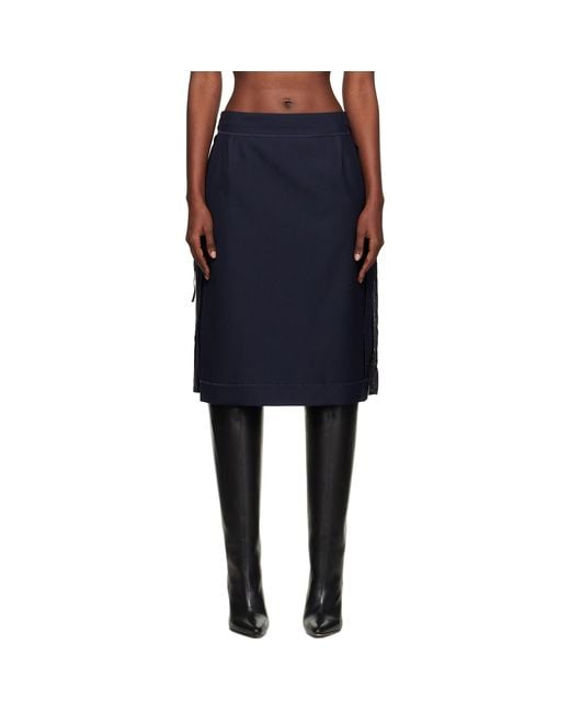 Maison Margiela Blue Reverse Midi Skirt