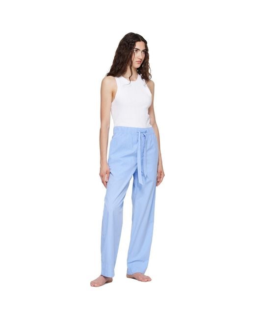 Tekla Blue Poplin Pyjama Pants