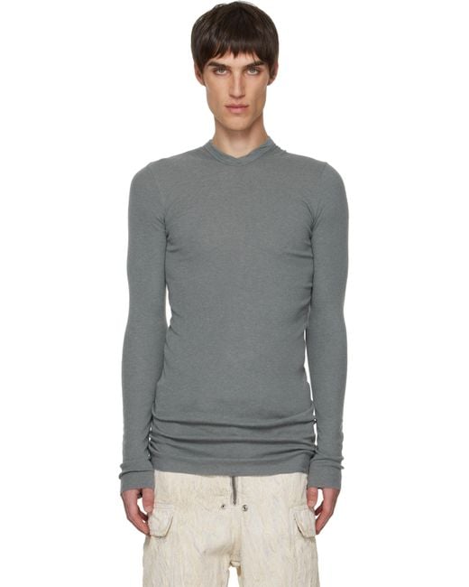 Rick Owens Black Concordians Rib Ls Hoodie for men