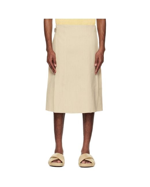 Jil Sander Natural Wrap Design Skirt for men