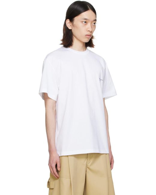 メンズ Wooyoungmi ホワイト Square Label Tシャツ White