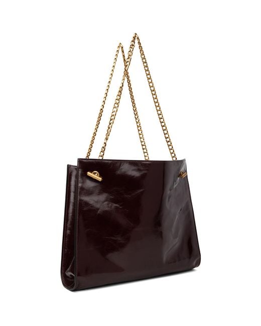 Versace Brown Burgundy Medium Calf Leather Bag