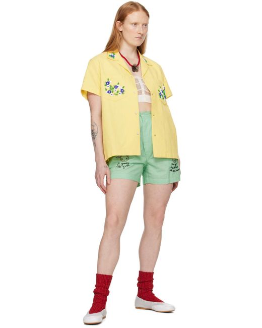 Bode Yellow Chicory Shirt