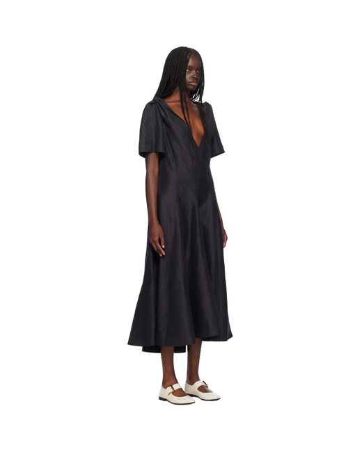 Bottega Veneta Black Fluid Midi Dress
