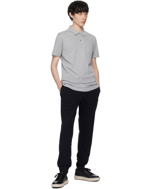 Polo Gris Sunspel pour homme en coloris Black