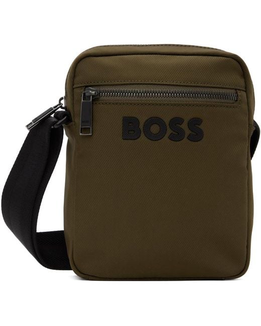 Boss Green Khaki Contrast Logo Bag for men