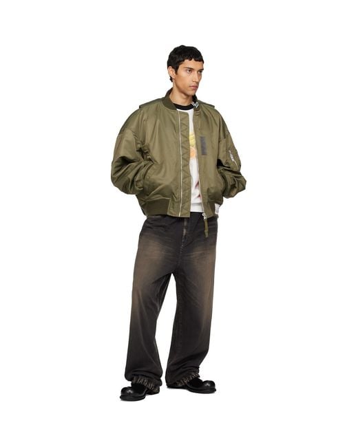 Maison Mihara Yasuhiro Green Vest Combined Flight Bomber Jacket for men