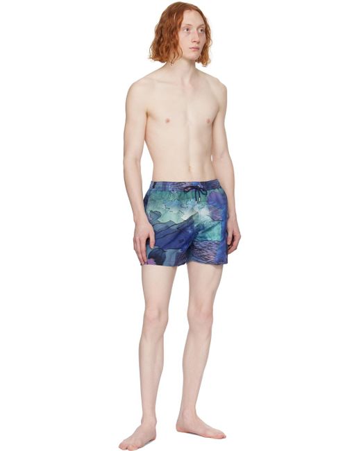 Paul Smith Blue Narcissus Swim Shorts for men