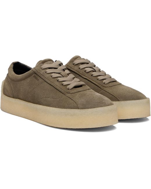 HUGO Black Khaki Suede Sneakers for men