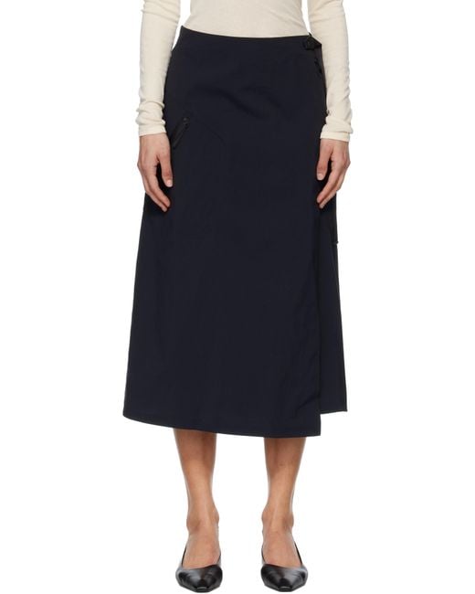 Veilance Black Lota Midi Skirt