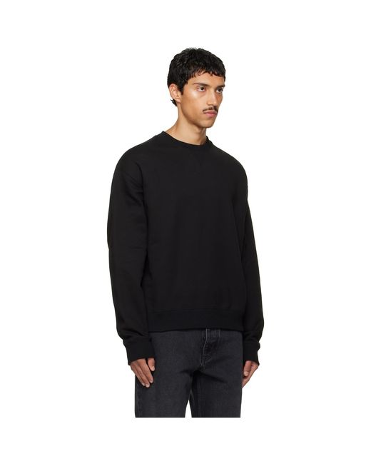 Jil Sander Black Cotton Terry Crew-Neck Sweatshirt for men