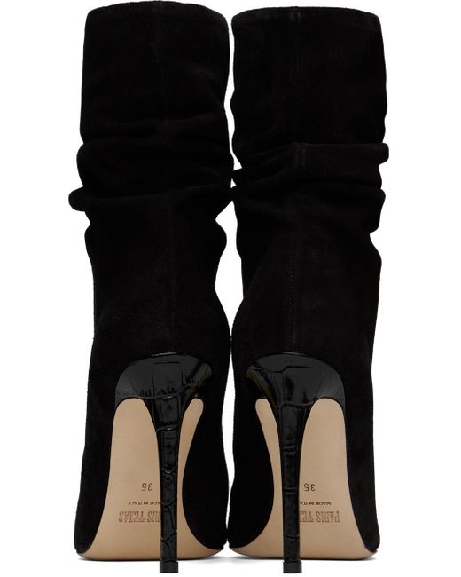 Paris Texas High Heels Ankle Boots In Black Suede