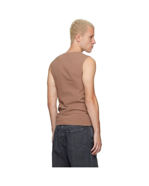 Jil Sander Multicolor Tan Ribbed Tank Top for men