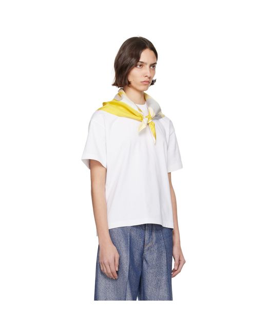 Bottega Veneta White Pima Cotton Scarf T-Shirt