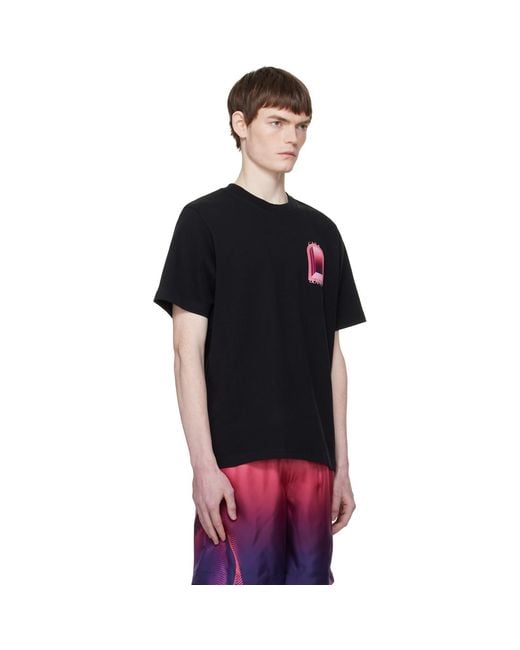 Casablanca Black Arches Short Sleeve T‑Shirt for men