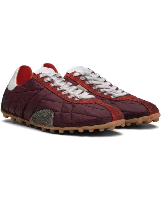Maison Margiela Black Burgundy Sprinters Sneakers for men