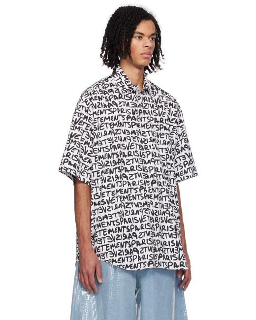 Chemise blanche à motif à logo modifié Vetements pour homme en coloris Blue