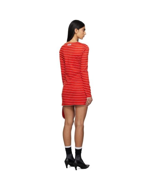 MSGM Red Striped Minidress