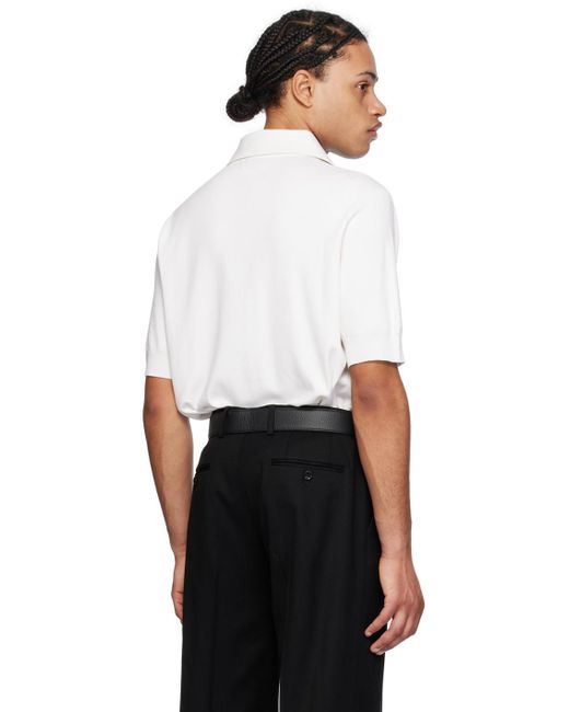 Dolce & Gabbana White Embroidered Polo for men