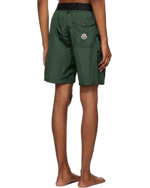Moncler Green Three-pocket Swim Shorts for men