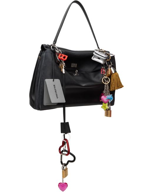 Balenciaga ブラック ラージ Rodeo チャーム バッグ Black