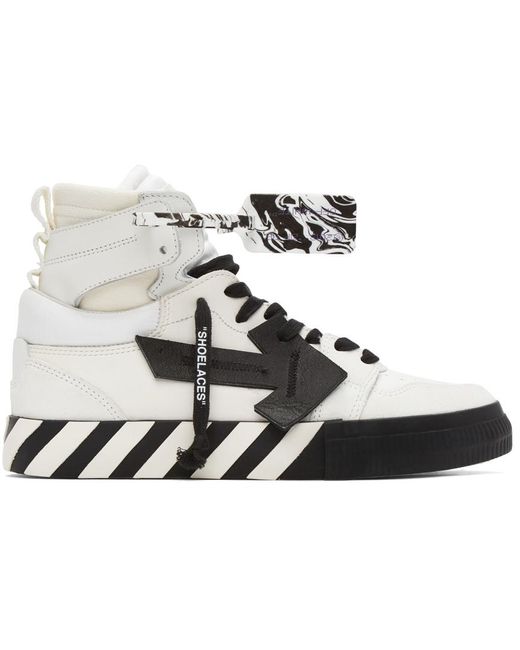 Off-White c/o Virgil Abloh Black Off- High Top Vulcanized Leather Sneakers for men