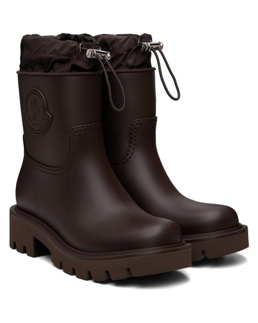 Moncler Brown Kickstream Rain Boots