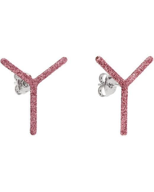 Y. Project Black Pink Mini 'y' Earrings