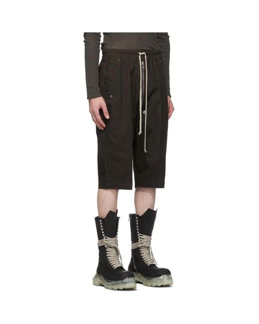 Rick Owens Cotton Grey Bela Pods Shorts in Gray for Men - Lyst