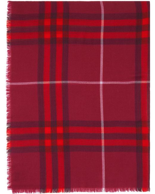 Burberry Red Pink Check Scarf