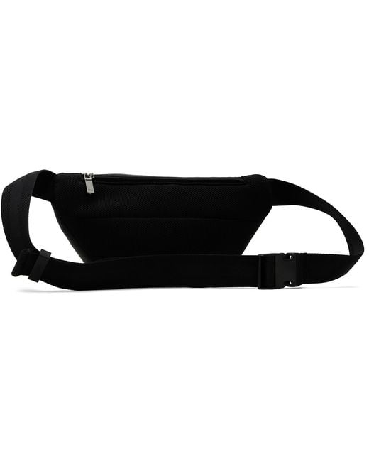 Boss Black Grained Faux-Leather Belt Bag for men