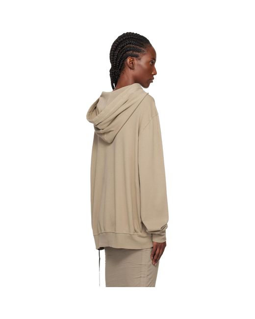 Rick Owens Natural Taupe Concordians Oversized Hoodie