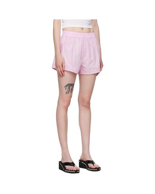 T By Alexander Wang Pink Track Shorts
