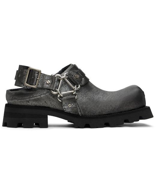 Acne Black Leather Buckle Slip-On Loafers for men