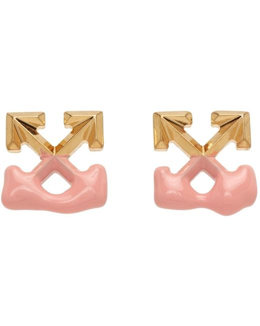 Off-White c/o Virgil Abloh Multicolor Pink & Gold Arrows Earrings
