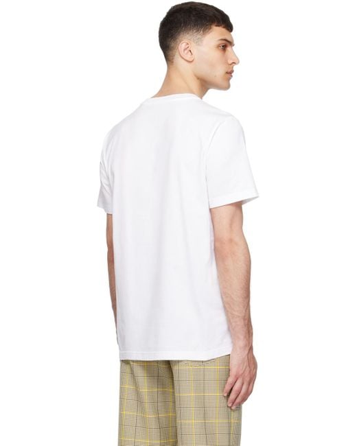 メンズ Marni ホワイト ロゴパッチ Tシャツ White