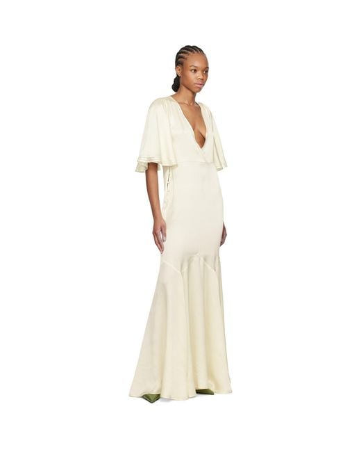 Bode Black Off- Satin Claret Maxi Dress