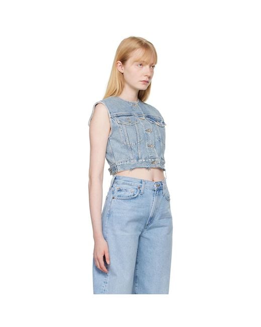 Agolde Blue Leo Denim Vest