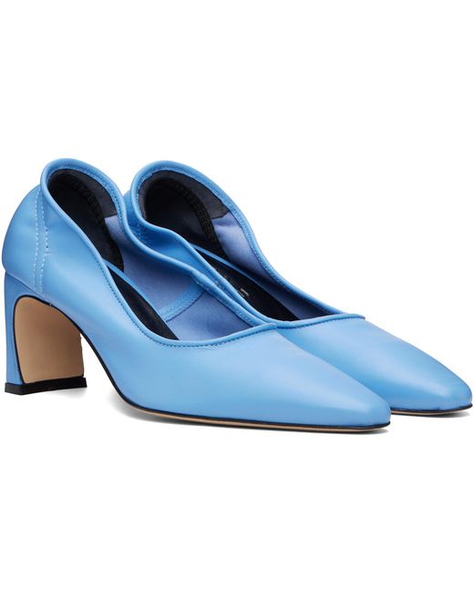 By Far Blue Carre Nappa Leather Heels