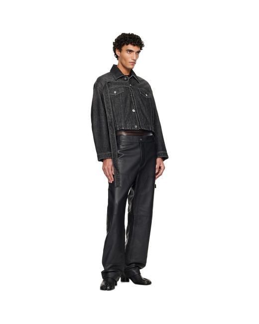 Jean Paul Gaultier Black Oversized Strap Denim Jacket for men