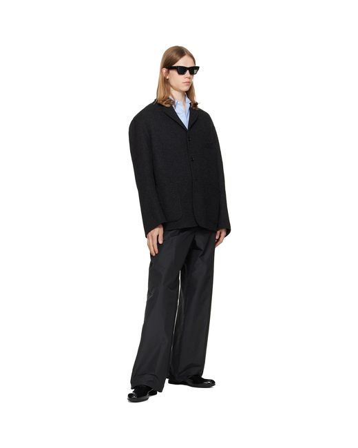 Jil Sander Black Wool Chevron Jacket for men