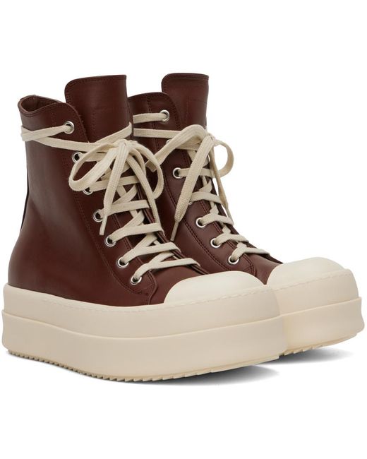 Rick Owens Brown Burgundy Mega Bumper Sneakers