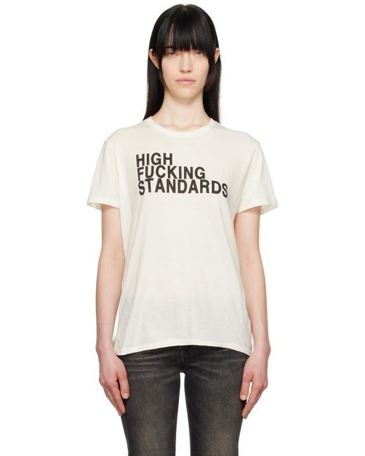 R13 オフホワイト 'High F Standards' Boy Tシャツ Natural