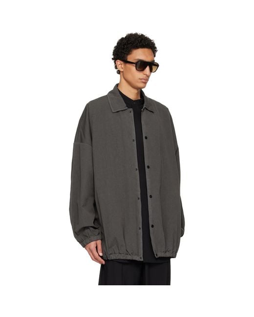 Fear Of God Gray Garment Dyed Cotton Windbreaker Jacket for men