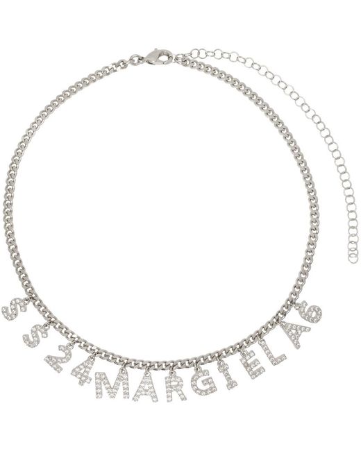MM6 by Maison Martin Margiela Metallic Silver Charm Letters Necklace