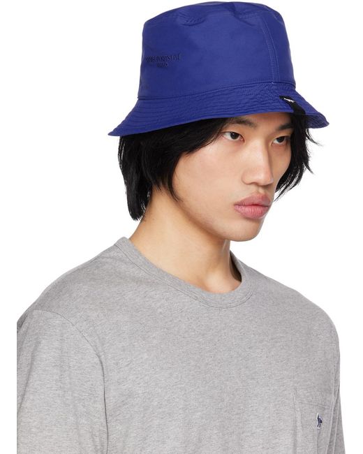 Maison Kitsuné Blue Embroidered Bucket Hat for men